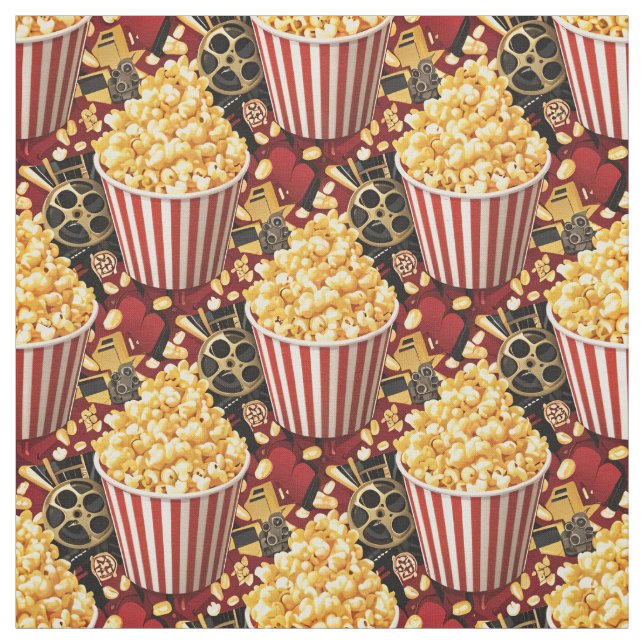 Tecido Sem Costura de Pipoca para Noite de Cinema (Modelo)