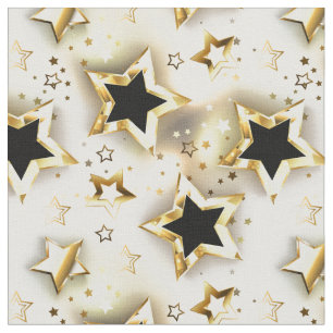 Tecido Sem costura leve com estrelas douradas
