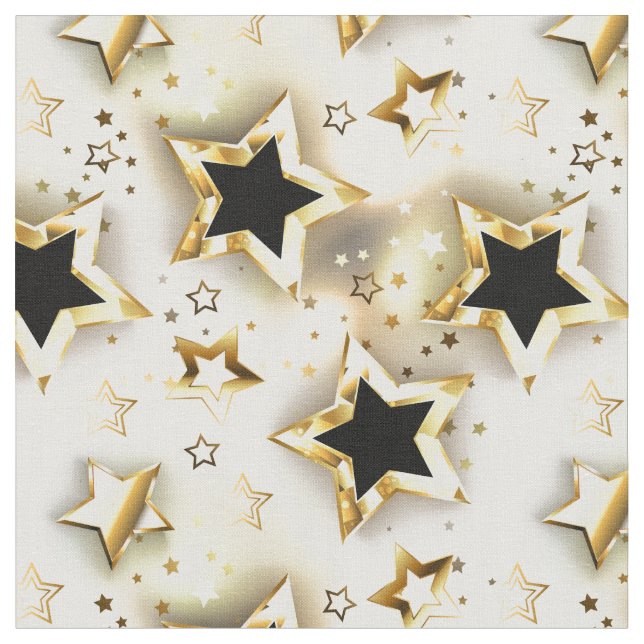 Tecido Sem costura leve com estrelas douradas (Detalhe)