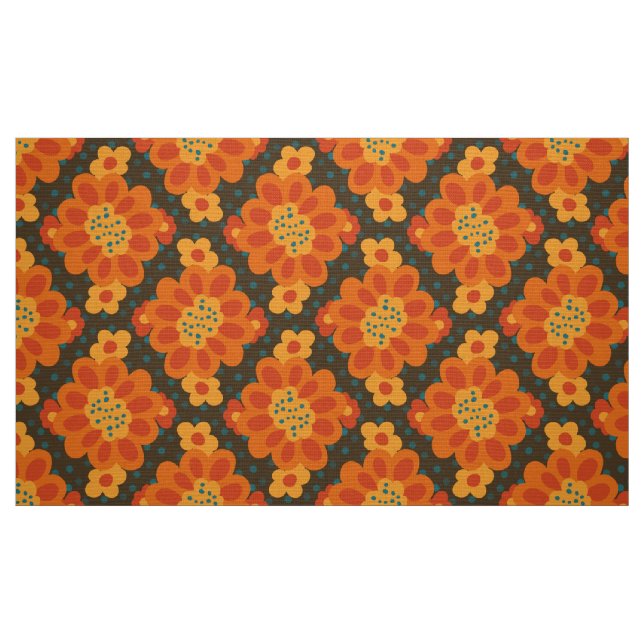 Tecido sem descontinuidades de vintagem retrorada  (Fat Quarter)