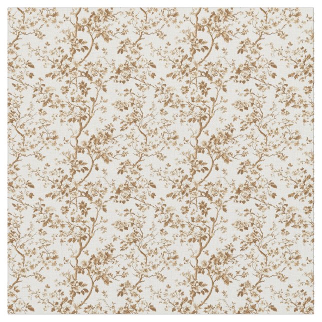 Tecido Sepia Toile com Rosas e ramificações (Detalhe)