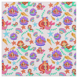 Tecido Sereias e conchas