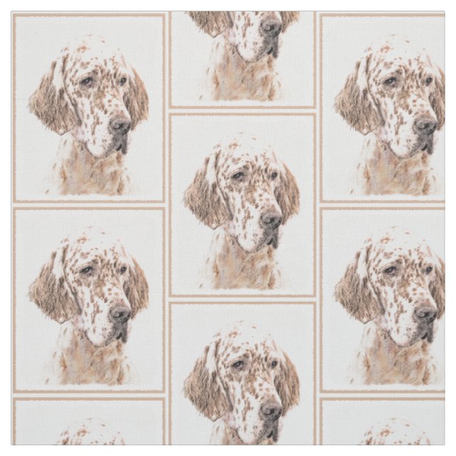 Tecido Setter Inglês Laranja Belton - Pintura de Cão (Modelo)