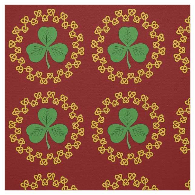 Tecido Shamrock and Knotwork on Red (Modelo)