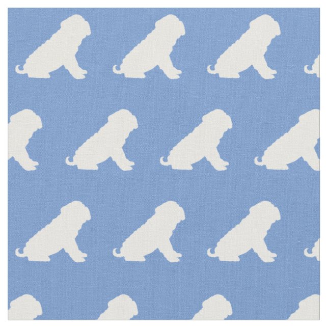 Tecido Shar Pei Cachorro Silhueta Pet Azul Claro (Detalhe)