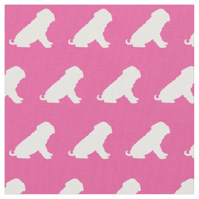 Tecido Shar Pei Cachorro Silhueta Rosa (Detalhe)