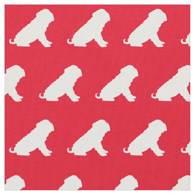 Tecido Shar Pei Dog Silhouchet Red (Detalhe)