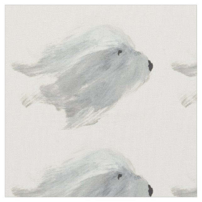 Tecido Sheepdog inglês velho Blowin no vento (Detalhe)