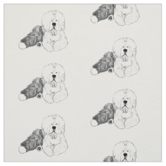 Tecido sheepdog inglês velho Walt Wigglebottom tonto
