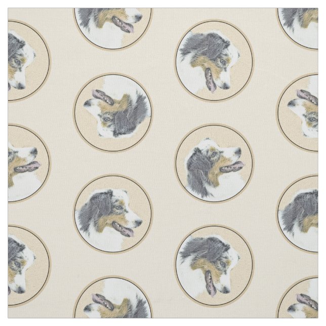 Tecido Shepherd Black Tri Painting Dog Art (Modelo)