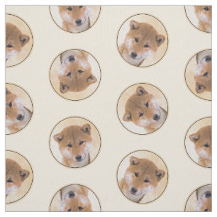 Tecido Shiba Inu Pintando Pato Vermelho Cachorro Original