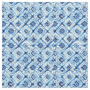 Tecido Shibori Tie Dye Abstrato Azul
