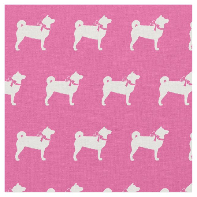 Tecido Shibu Inu Cachorro Silhout Pink (Detalhe)