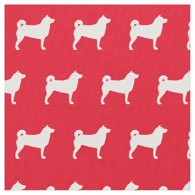 Tecido Shibu Inu Cachorro Silhout Red (Detalhe)
