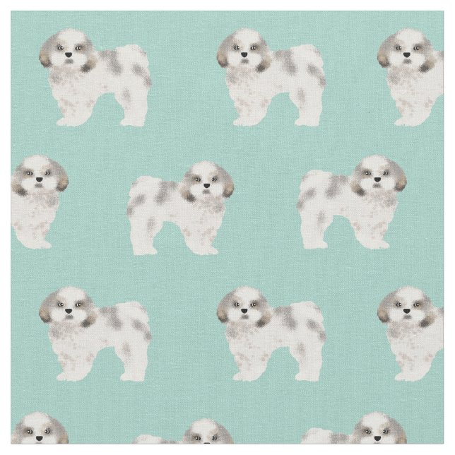Tecido shih tzu dog Mint (Detalhe)