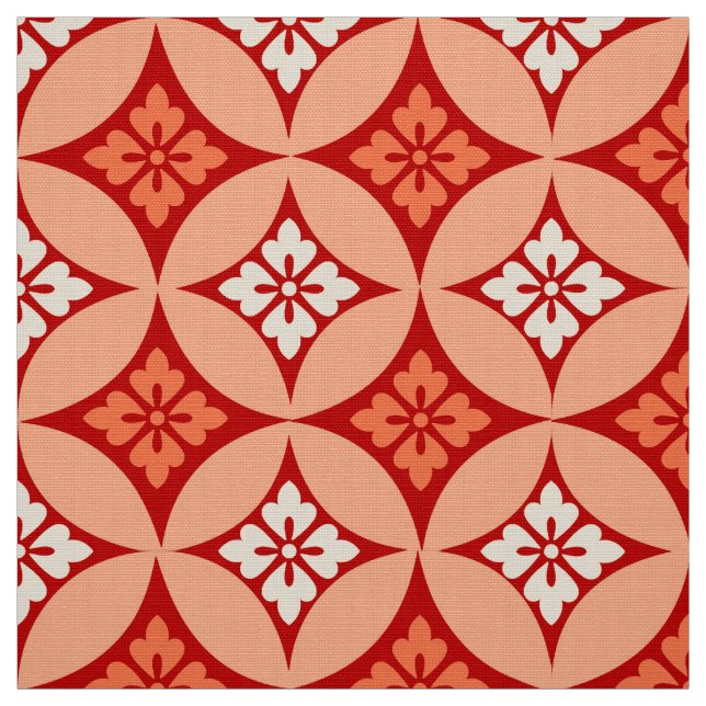 Tecido Shippo com Flower Motif, tangerina laranja (Modelo)