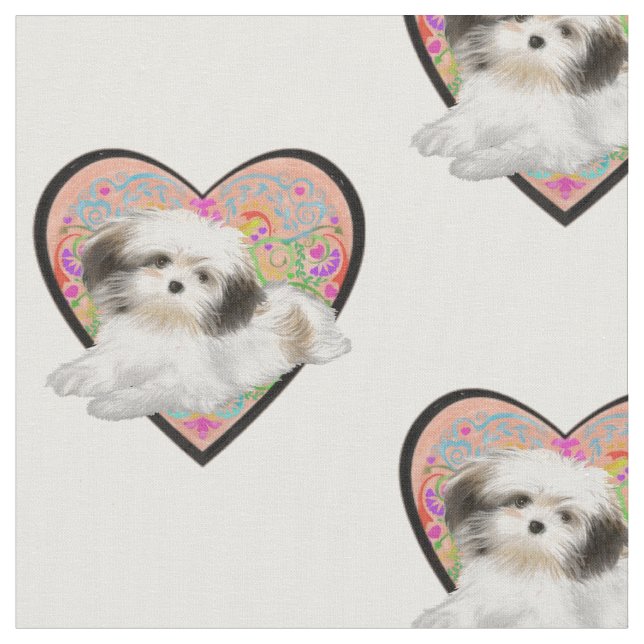 Tecido shitzu no coração (Detalhe)