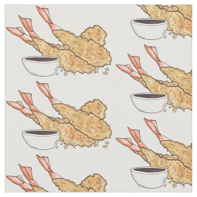 Tecido Shrimp Prawn Ebi Tempura Cuisine Comida Japonesa (Detalhe)