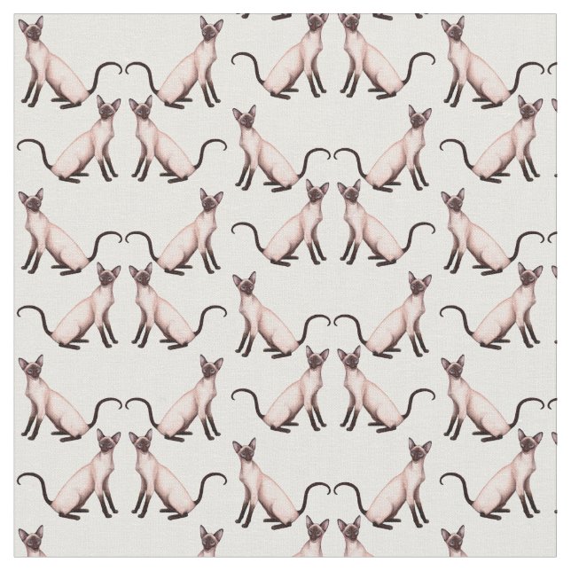 Tecido Siamese Bitty dos gatos do gatinho de Itty (Detalhe)