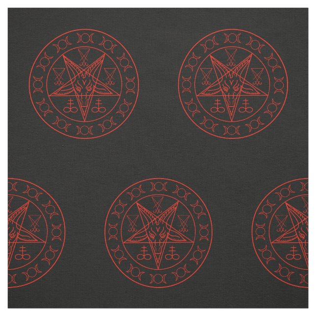 Tecido Sigil da lua tripla de Baphomet e sigil do lucifer (Modelo)