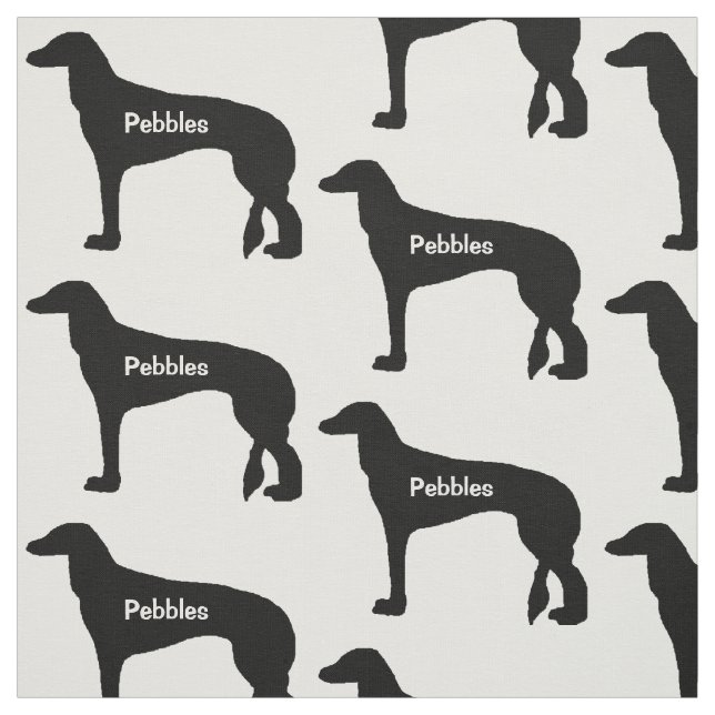 Tecido Silhouette de Cachorro Saluki Personalizado (Modelo)