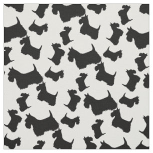 Tecido Silhouettes de cão-mouro escocês