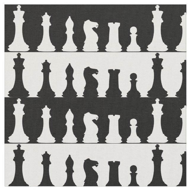 Tecido Silhoule de Peças de Xadrez (Detalhe)