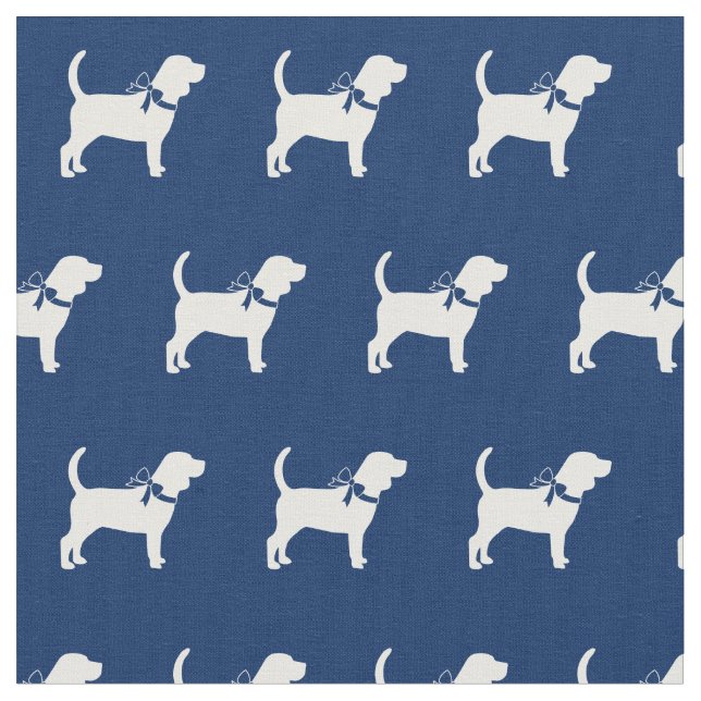 Tecido Silhueta de Cachorro Beagle Azul Marinho (Detalhe)
