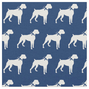 Tecido Silhueta de Cachorro Boxer Pet Azul Marinho