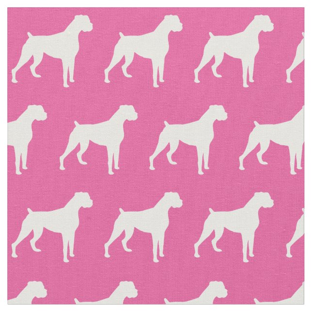 Tecido Silhueta de Cachorro Boxer Pet Rosa (Detalhe)