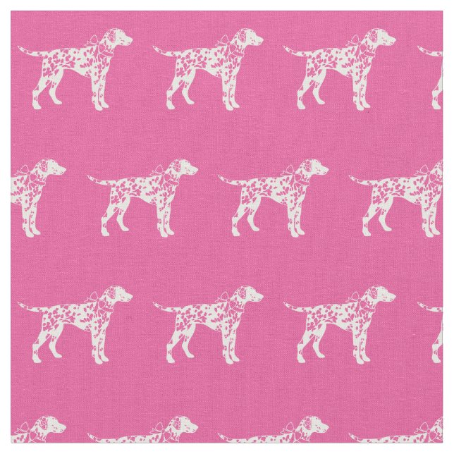 Tecido Silhueta de Cachorro Dálmata Rosa Pet (Detalhe)