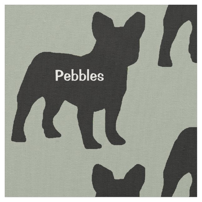 Tecido Silhueta de Cachorro Francês Personalizada (Detalhe)