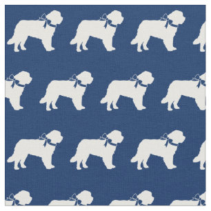 Tecido Silhueta de Cachorro São Bernardo Pet Azul Marinho