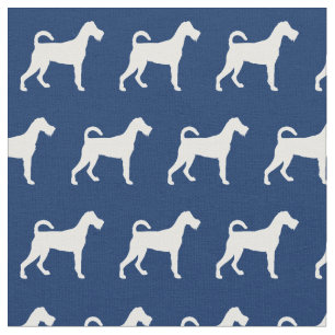 Tecido Silhueta de Cachorro Terrier Irlandês Azul Marinho