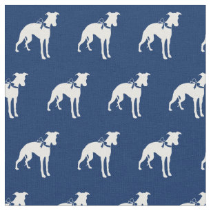 Tecido Silhueta de Cachorro Whippet Pet Azul Marinho