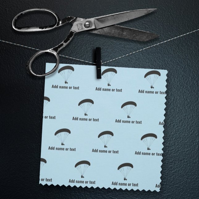 Tecido Silhueta Paraglider e seu texto azul / qualquer (Criador carregado)