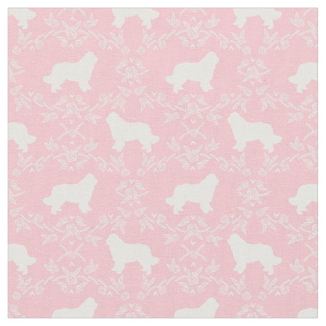 Tecido silhueta rosa de cão da Terra Nova (Detalhe)