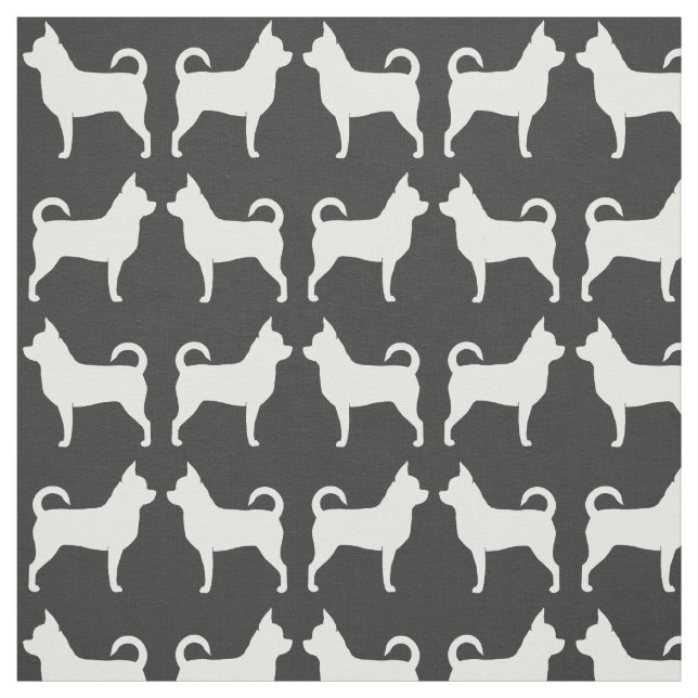 Tecido Silhuetas de Cachorro Chihuahua Cinza e Branco Pad (Modelo)