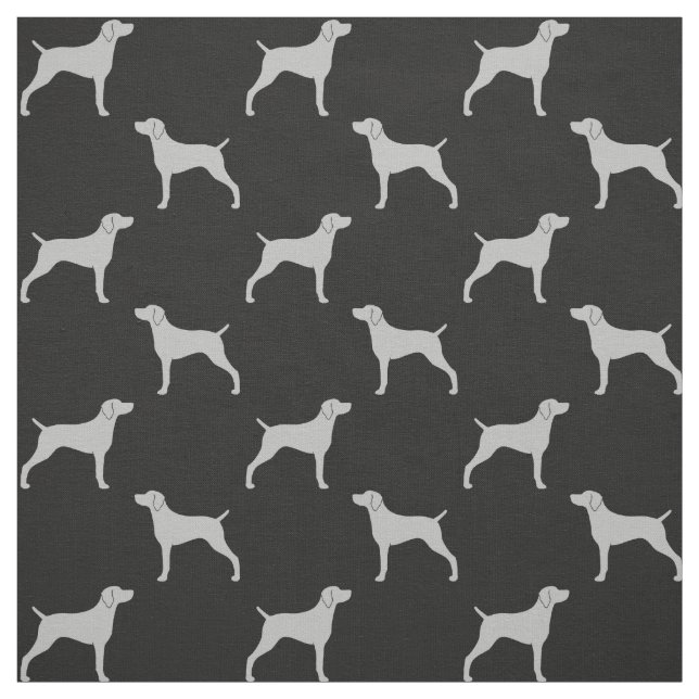 Tecido Silhuetas de Cães Weimaraner Cinza e Preto (Modelo)