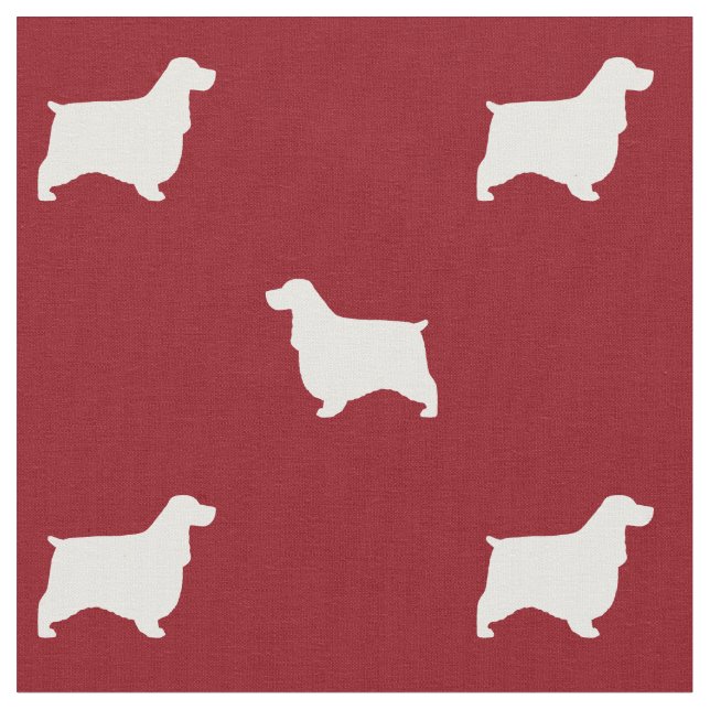 Tecido Silhuetas de English Cocker Spaniel Vermelho e Bra (Detalhe)