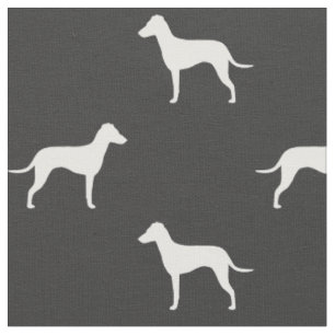 Tecido Silhuetas de Manchester Terrier com Orelhas Natura