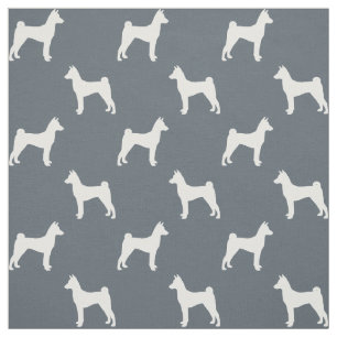 Tecido Silhuetas de Raça de Cão Basenji Padronizadas