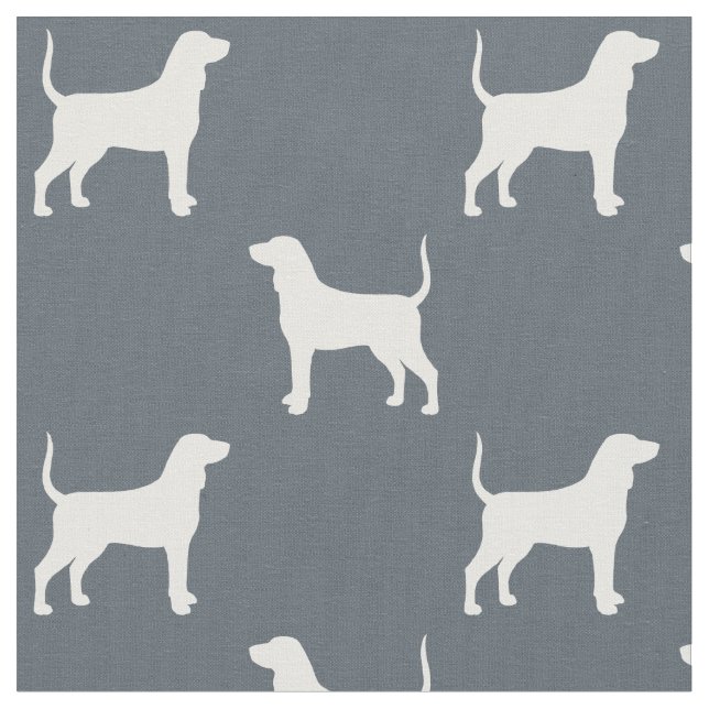 Tecido Silhuetas de Raça de Cão Bluetick Coonhound Padron (Detalhe)
