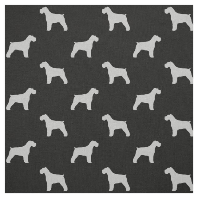 Tecido Silhuetas de Schnauzer Cinza e Preto Padronizado (Modelo)