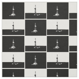 Tecido Silhuetas preto e branco do equipamento de