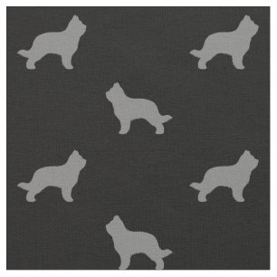 Tecido Silhuettes De Raça De Cão Briard Patterados