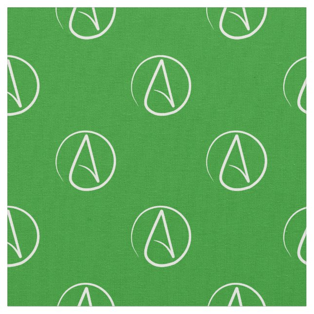 Tecido Símbolo ateu: branco sobre verde (Detalhe)