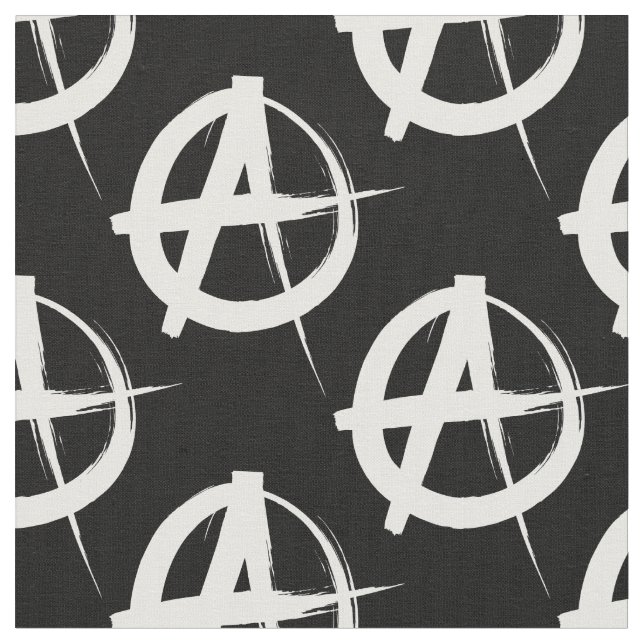 Tecido símbolo de anarquia preto e branco (Detalhe)