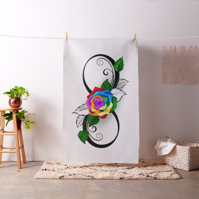 Tecido Símbolo de Infinito com Rosa Arco-íris (In Situ)