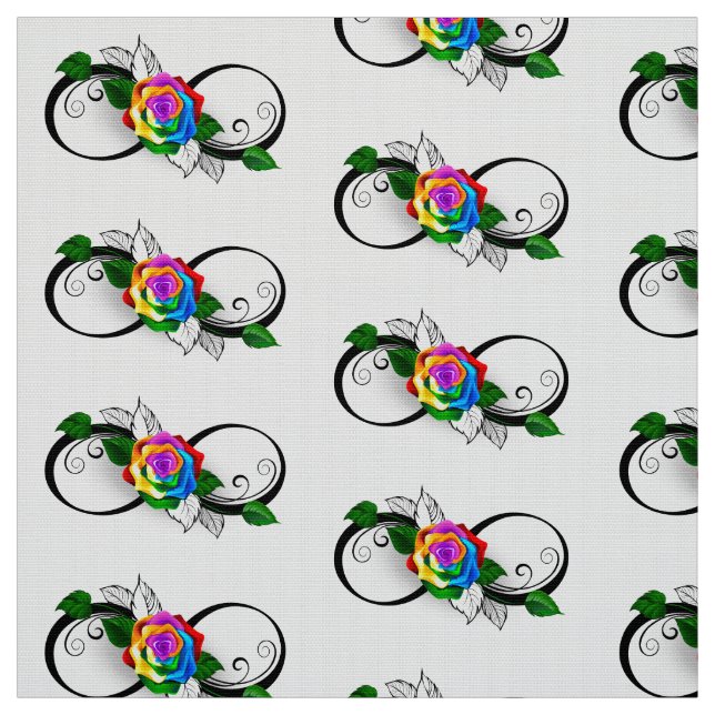 Tecido Símbolo de Infinito com Rosa Arco-íris (Modelo)